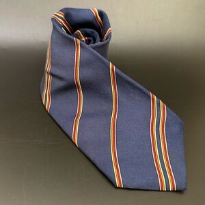 Vintage CACHAREL Paris Navy Diagonal Striped 100% Silk Men’s Tie Necktie